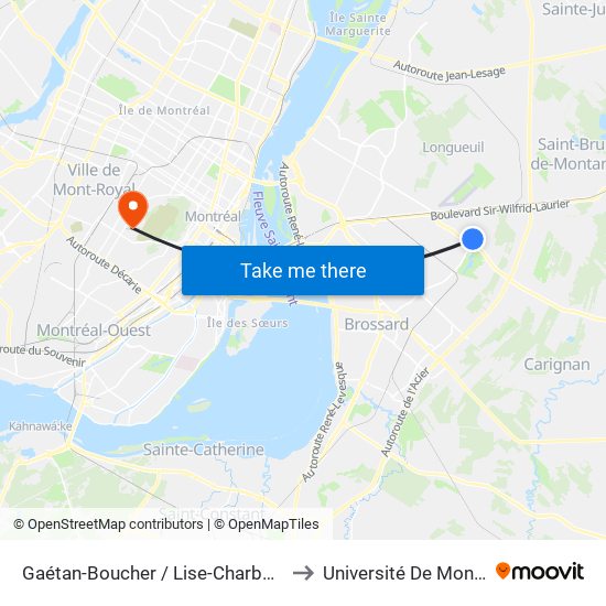 Gaétan-Boucher / Lise-Charbonneau to Université De Montréal map