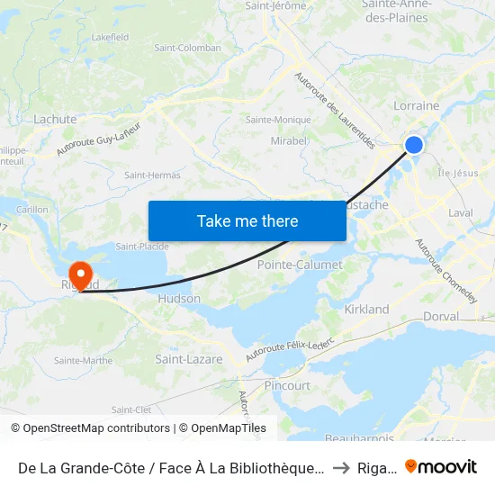 De La Grande-Côte / Face À La Bibliothèque Hemens to Rigaud map