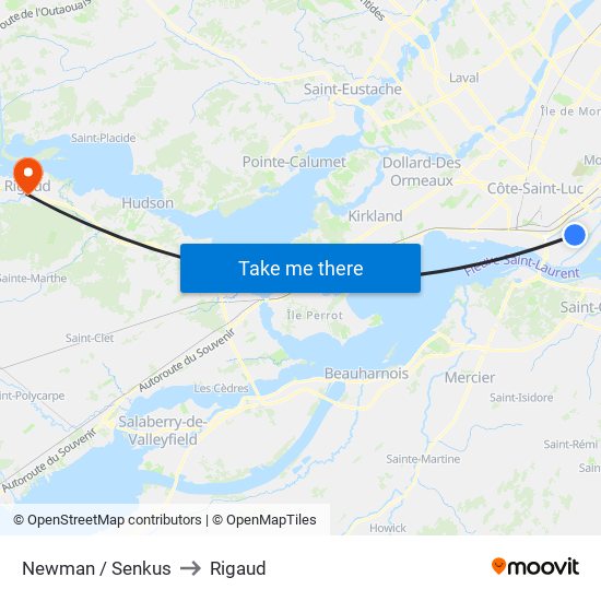 Newman / Senkus to Rigaud map