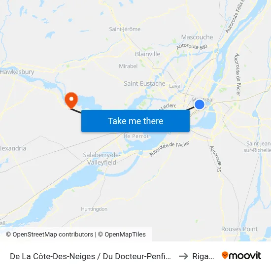 De La Côte-Des-Neiges / Du Docteur-Penfield to Rigaud map