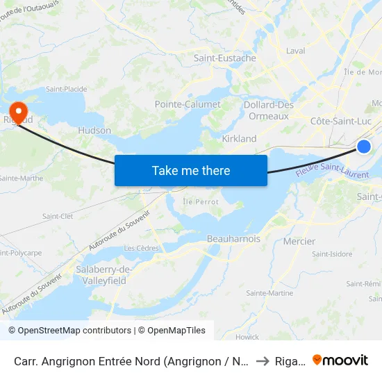 Carr. Angrignon Entrée Nord (Angrignon / No 2500) to Rigaud map
