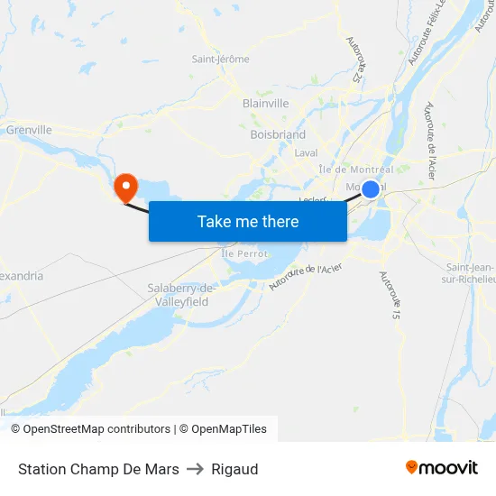Station Champ De Mars to Rigaud map