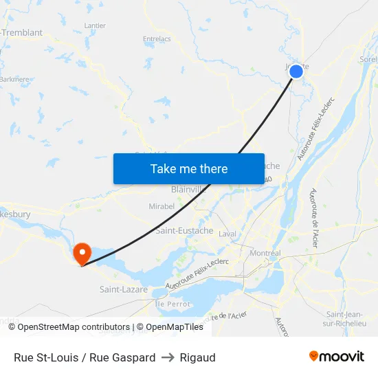 Rue St-Louis / Rue Gaspard to Rigaud map