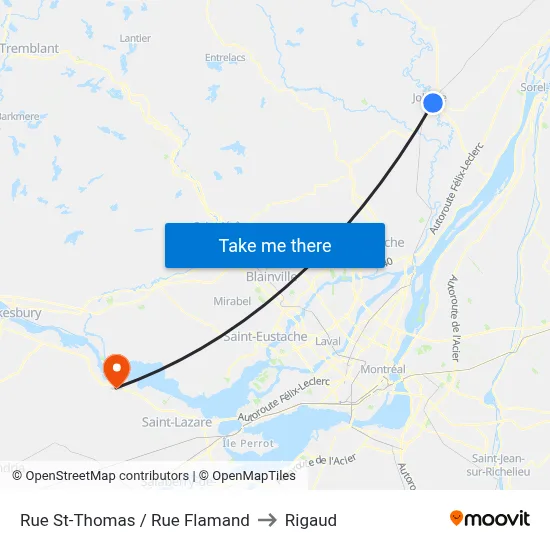 Rue St-Thomas / Rue Flamand to Rigaud map