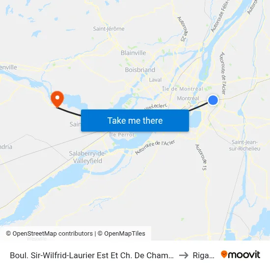 Boul. Sir-Wilfrid-Laurier Est Et Ch. De Chambly() to Rigaud map
