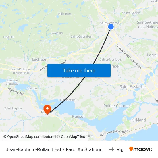 Jean-Baptiste-Rolland Est / Face Au Stationnement Gare St-Jérôme to Rigaud map