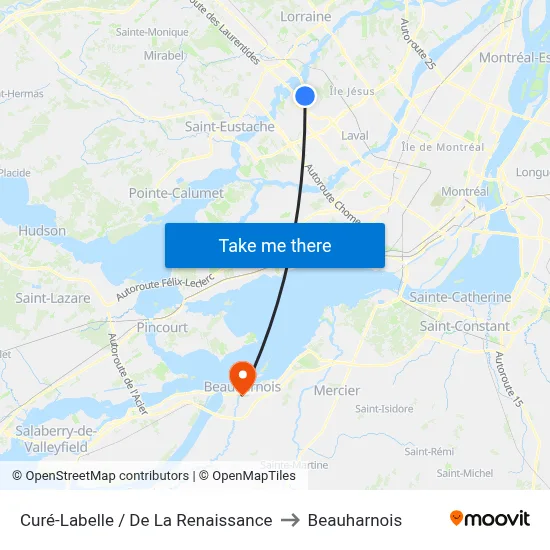 Curé-Labelle / De La Renaissance to Beauharnois map