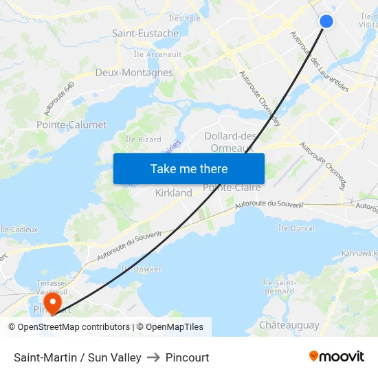 Saint-Martin / Sun Valley to Pincourt map