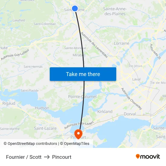 Fournier / Scott to Pincourt map