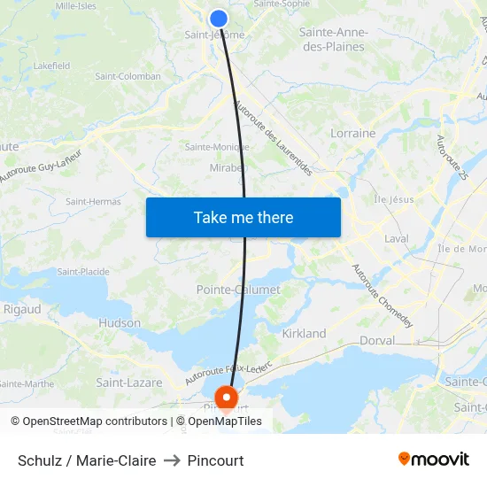 Schulz / Marie-Claire to Pincourt map