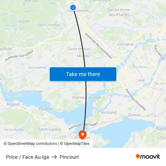 Price / Face Au Iga to Pincourt map