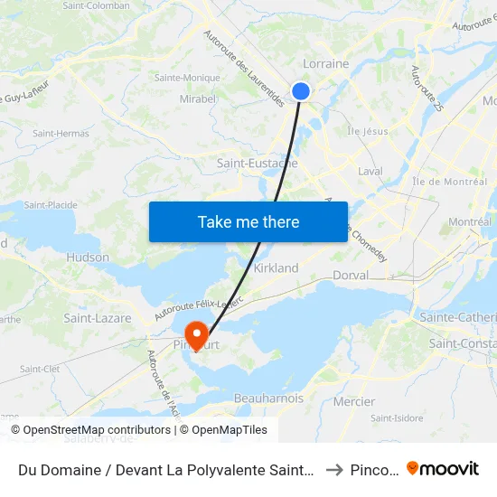 Du Domaine / Devant La Polyvalente Sainte-Thérèse to Pincourt map