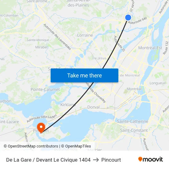 De La Gare / Devant Le Civique 1404 to Pincourt map