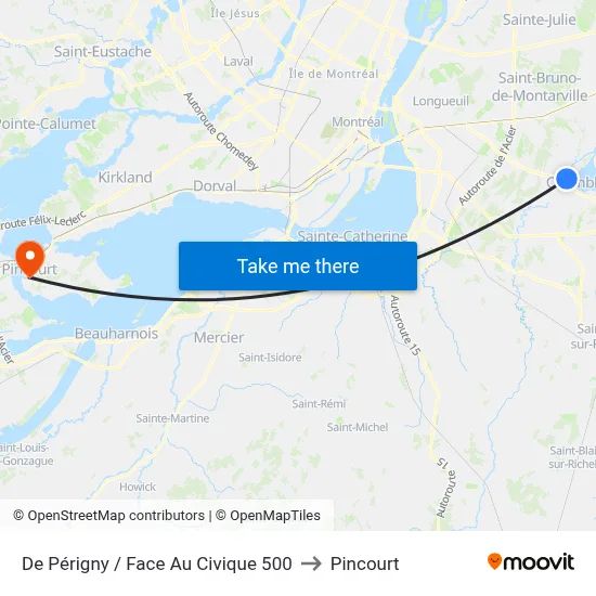 De Périgny / Face Au Civique 500 to Pincourt map