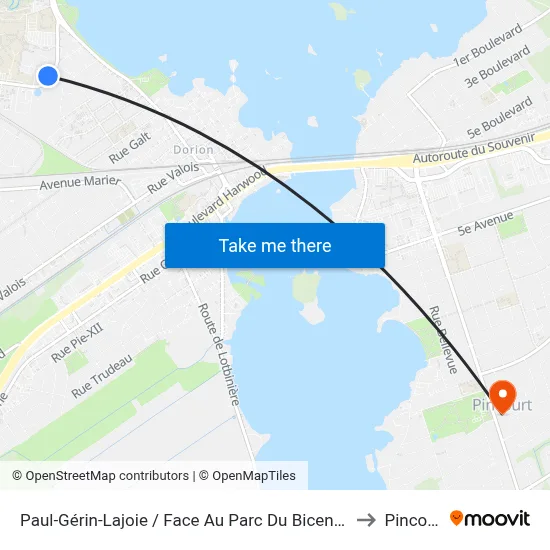 Paul-Gérin-Lajoie / Face Au Parc Du Bicentenaire to Pincourt map
