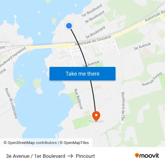 3e Avenue / 1er Boulevard to Pincourt map