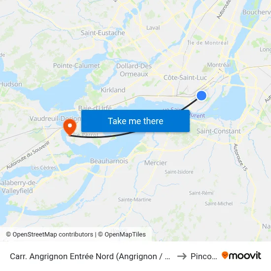 Carr. Angrignon Entrée Nord (Angrignon / No 2500) to Pincourt map