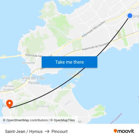 Saint-Jean / Hymus to Pincourt map