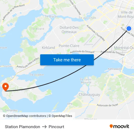Station Plamondon to Pincourt map