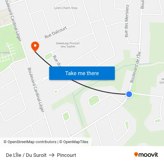 De L'Île / Du Suroît to Pincourt map