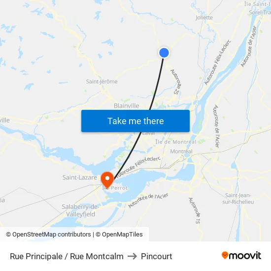 Rue Principale / Rue Montcalm to Pincourt map