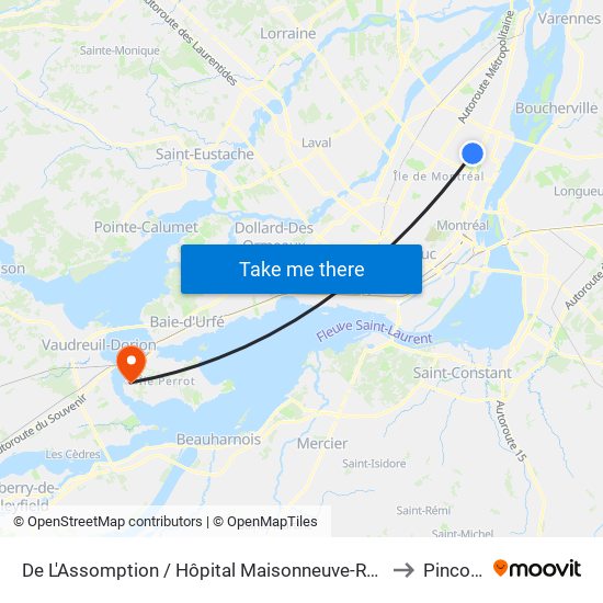 De L'Assomption / Hôpital Maisonneuve-Rosemont to Pincourt map