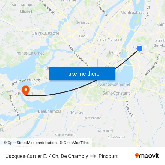 Jacques-Cartier E. / Ch. De Chambly to Pincourt map
