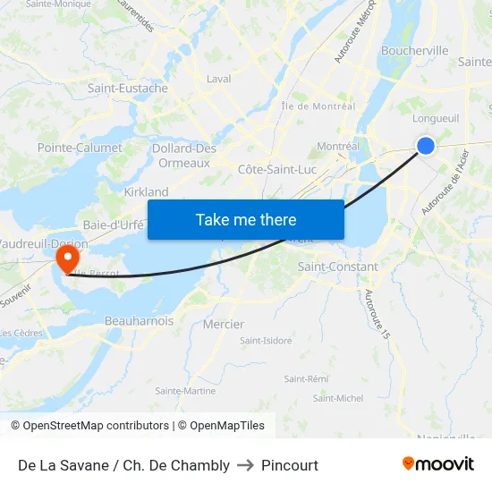 De La Savane / Ch. De Chambly to Pincourt map
