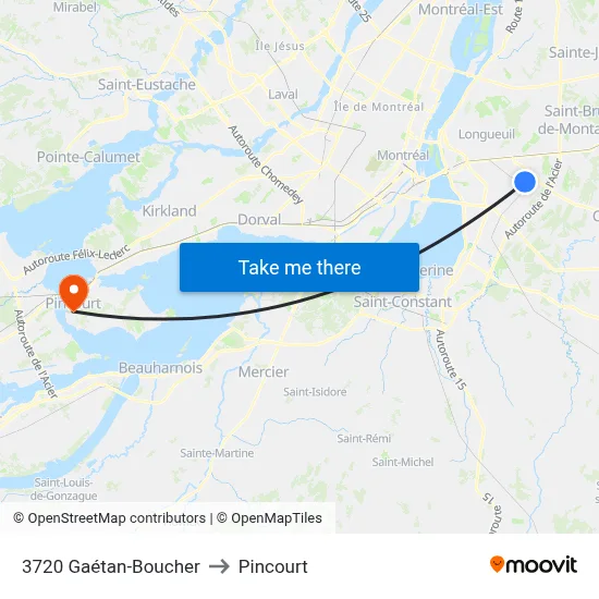 3720 Gaétan-Boucher to Pincourt map