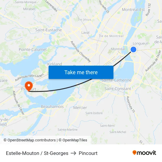 Estelle-Mouton / St-Georges to Pincourt map