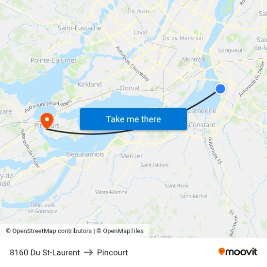 8160 Du St-Laurent to Pincourt map