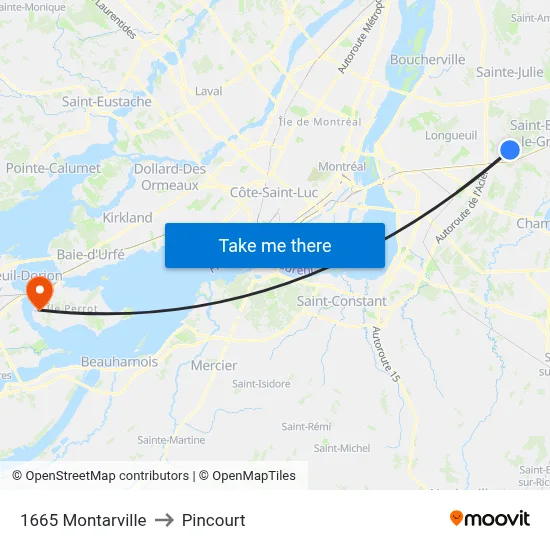 1665 Montarville to Pincourt map