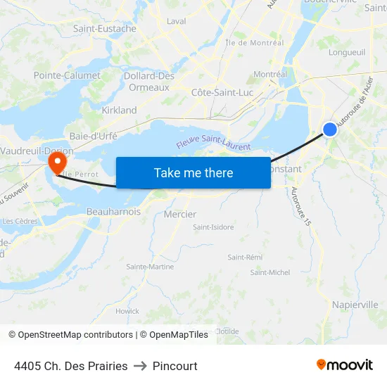 4405 Ch. Des Prairies to Pincourt map