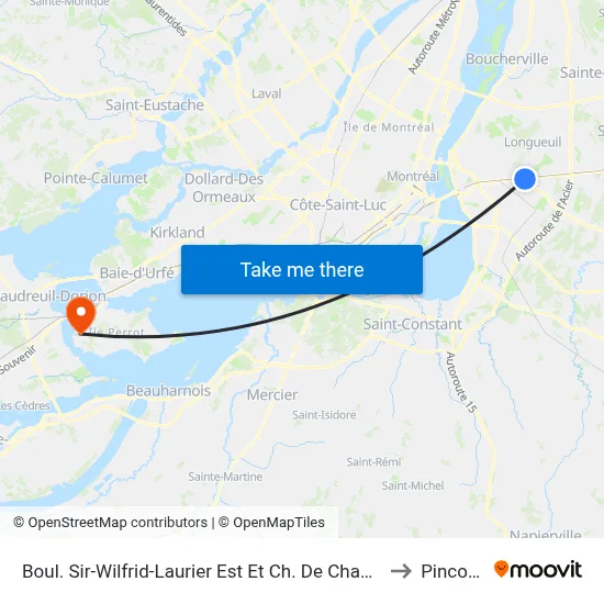 Boul. Sir-Wilfrid-Laurier Est Et Ch. De Chambly() to Pincourt map