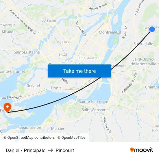 Daniel / Principale to Pincourt map