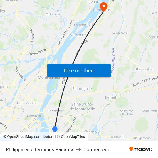 Philippines / Terminus Panama to Contrecœur map