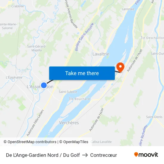 De L'Ange-Gardien Nord / Du Golf to Contrecœur map