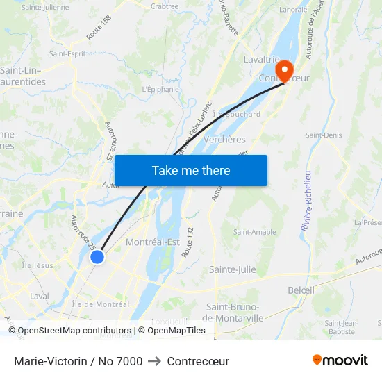 Marie-Victorin / No 7000 to Contrecœur map