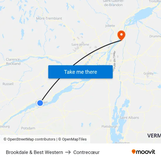 Brookdale & Best Western to Contrecœur map