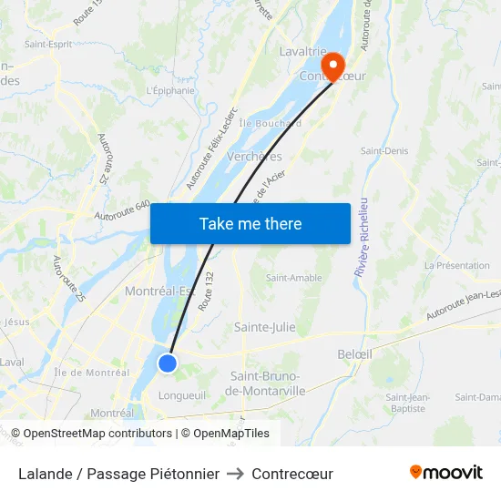 Lalande / Passage Piétonnier to Contrecœur map