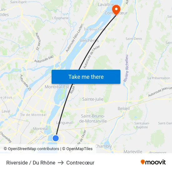 Riverside / Du Rhône to Contrecœur map