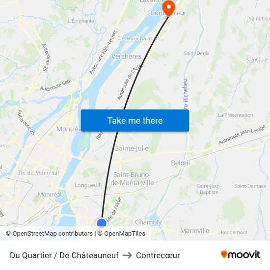 Du Quartier / De Châteauneuf to Contrecœur map