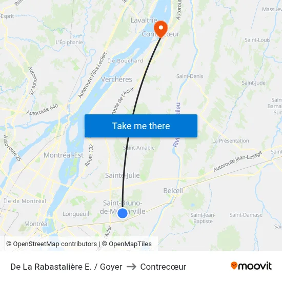 De La Rabastalière E. / Goyer to Contrecœur map