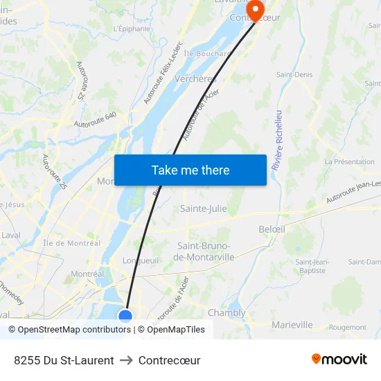 8255 Du St-Laurent to Contrecœur map