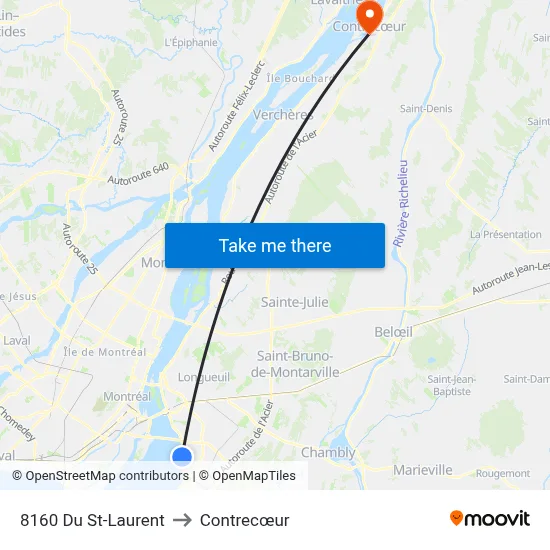 8160 Du St-Laurent to Contrecœur map
