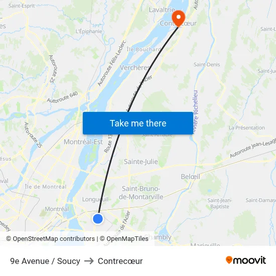 9e Avenue / Soucy to Contrecœur map