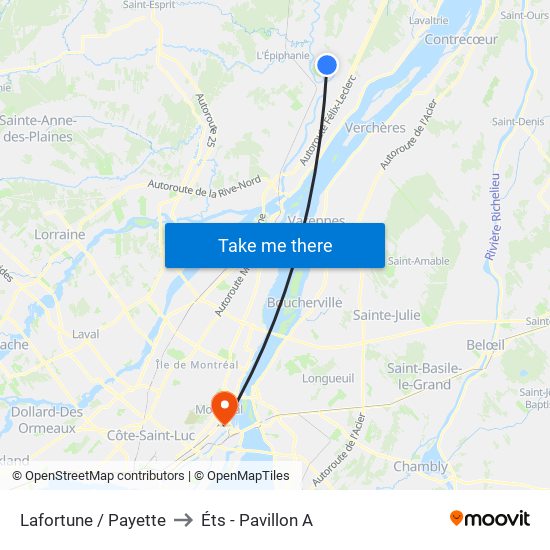 Lafortune / Payette to Éts - Pavillon A map