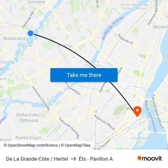 De La Grande-Côte / Hertel to Éts - Pavillon A map