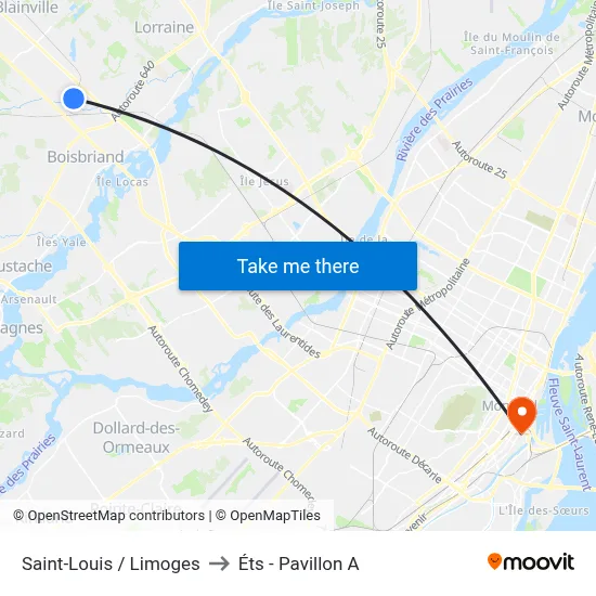 Saint-Louis / Limoges to Éts - Pavillon A map