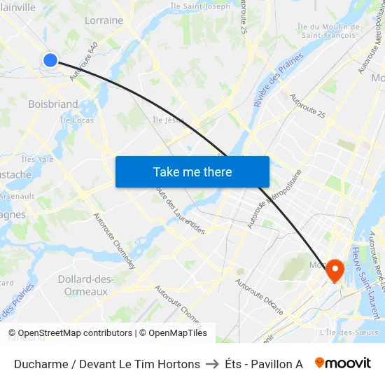 Ducharme / Devant Le Tim Hortons to Éts - Pavillon A map